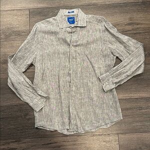Gray Textured Casual Button Down Shirt